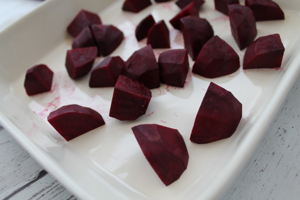 Peeled and cubed beetroot